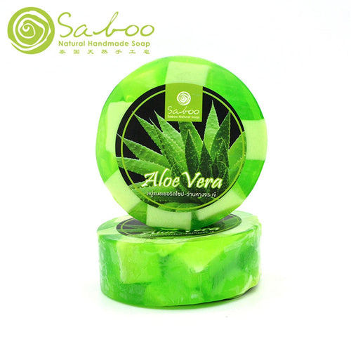 Saboo Thai handmade circular soap aloe vera